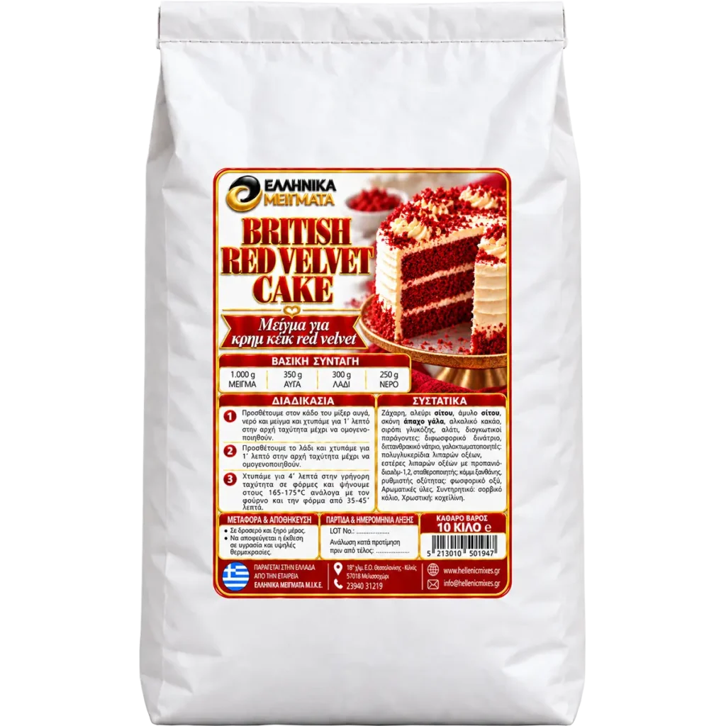 British Red Velvet Passion Cake - Premium Επαγγελματικό Μείγμα Κέικ Red Velvet